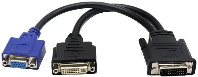 Alt view image 7 of 7 - 30cm / 10in Wyse DVII to VGA Splitter YCable, DVII Male to VGA Female M/F Adapter Cable, Compatible with Wyse YCable