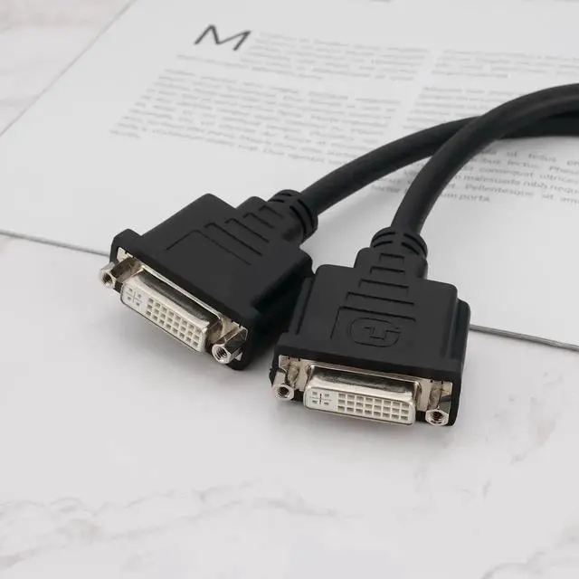 Alt view image 6 of 7 - 1Pc DMS59 Male to Dual DVI 24+5 Female Splitter Cable, 16cm MultiMonitor Extension Cable for DMS59 Port Graphics Cards