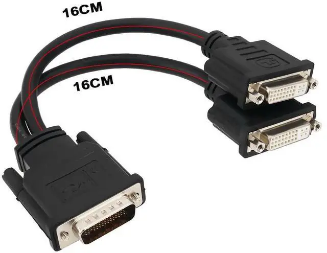 Alt view image 4 of 7 - 1Pc DMS59 Male to Dual DVI 24+5 Female Splitter Cable, 16cm MultiMonitor Extension Cable for DMS59 Port Graphics Cards