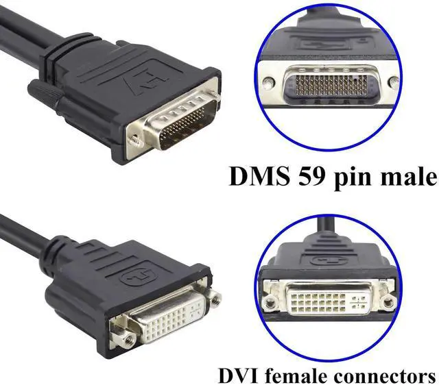 Alt view image 7 of 7 - 10Inch DMS59 to Dual DVI Splitter YCable Dongle, MultiDisplay Adapter for Dual Monitor Setups