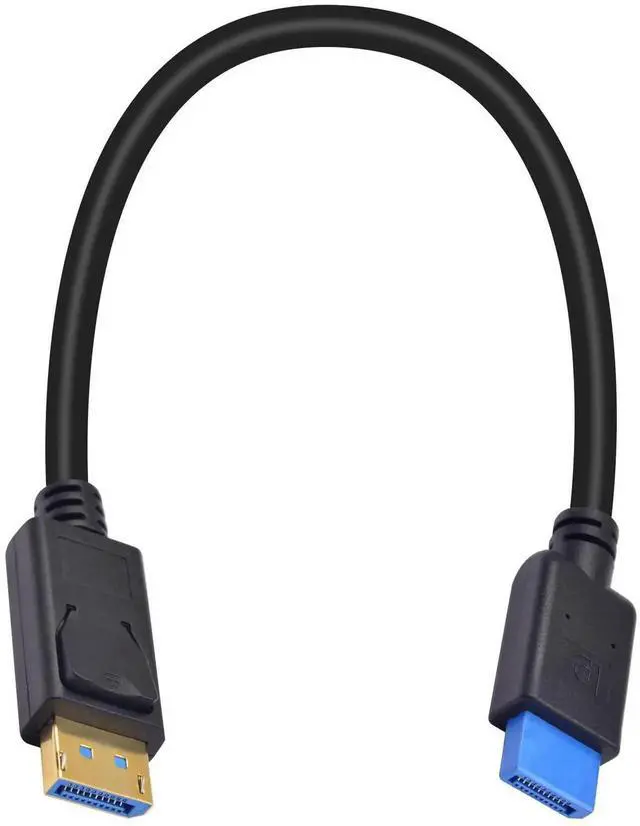 Main image of 1ft Short DisplayPort 1.4 Cable, 8K@60Hz 32.4Gbps DP Male to Male Cord with AntiWear Connector for Monitor, Computer & Industrial Device Testing