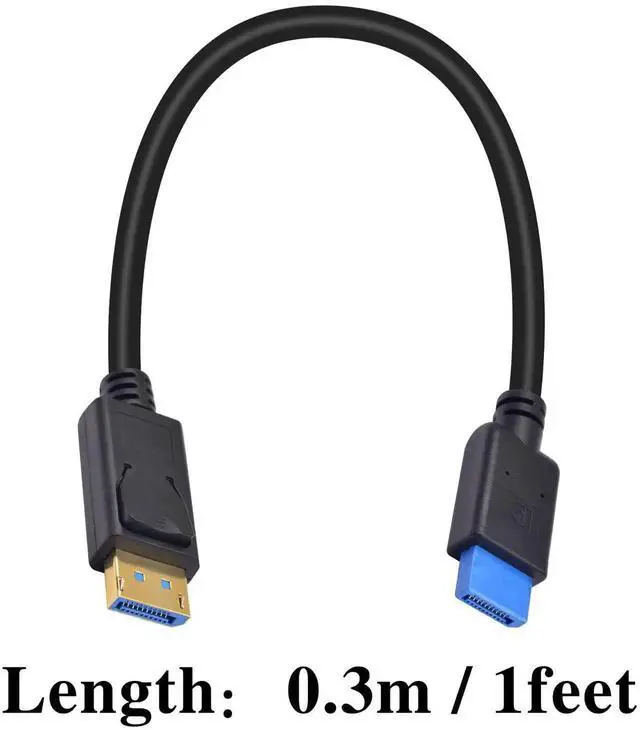 Alt view image 6 of 7 - 1ft Short DisplayPort 1.4 Cable, 8K@60Hz 32.4Gbps DP Male to Male Cord with AntiWear Connector for Monitor, Computer & Industrial Device Testing