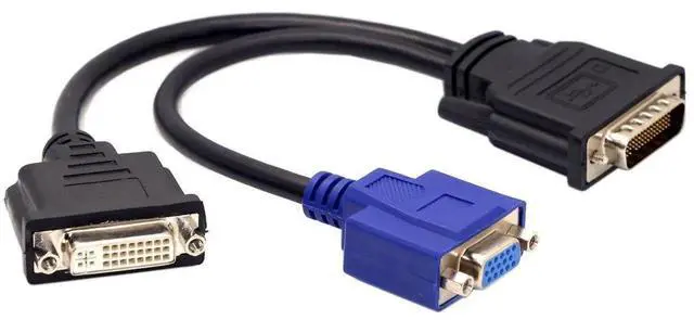 Alt view image 7 of 7 - 15cm DMS59 Male to DVI 24+5 Female & VGA 15Pin Female Splitter Extension Cable, MultiDisplay YCable for Graphics Card