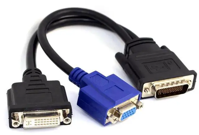 Alt view image 4 of 7 - 15cm DMS59 Male to DVI 24+5 Female & VGA 15Pin Female Splitter Extension Cable, MultiDisplay YCable for Graphics Card