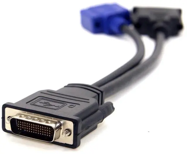 Alt view image 3 of 7 - 15cm DMS59 Male to DVI 24+5 Female & VGA 15Pin Female Splitter Extension Cable, MultiDisplay YCable for Graphics Card