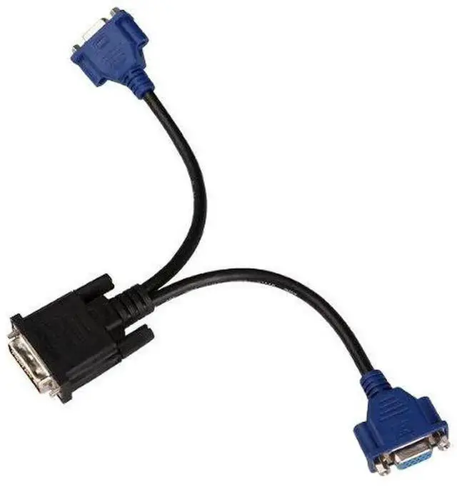 Alt view image 2 of 7 - DVI to Dual VGA Splitter Cable, Black, MultiDisplay Adapter for Connecting 1 DVI Source to 2 Monitors/Projectors