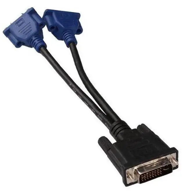 Alt view image 6 of 7 - DVI to Dual VGA Splitter Cable, Black, MultiDisplay Adapter for Connecting 1 DVI Source to 2 Monitors/Projectors