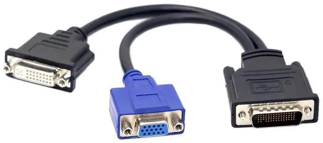 Main image of DMS59 Pin Male to Dual DVI + VGA Female Splitter Extension Cable for GPU Graphics Card & MultiDisplay Setup
