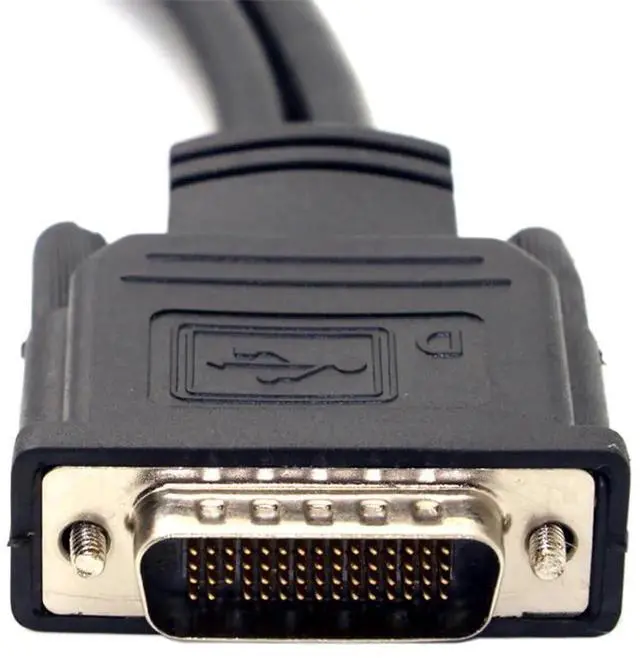 Alt view image 7 of 7 - DMS59 Pin Male to Dual DVI + VGA Female Splitter Extension Cable for GPU Graphics Card & MultiDisplay Setup