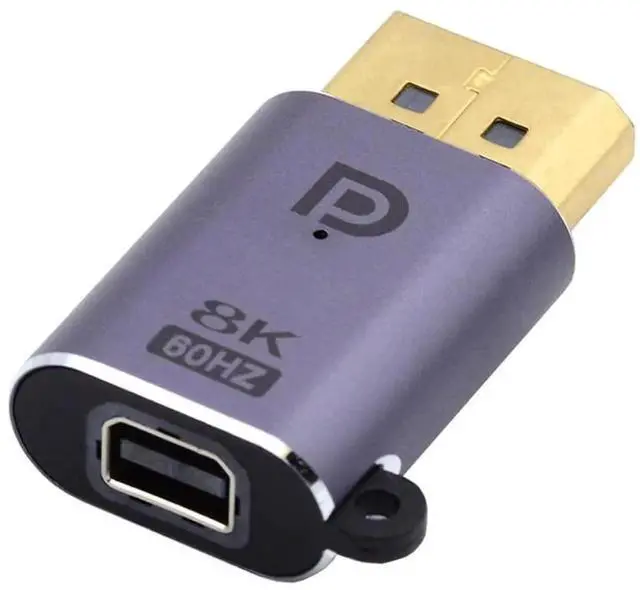 Alt view image 7 of 7 - DisplayPort 1.4 Male to Mini DP Female Adapter, 8K@60Hz & 4K@144Hz UHD (7680×4320) UltraHD Video Connector for Laptop, PC & Monitor