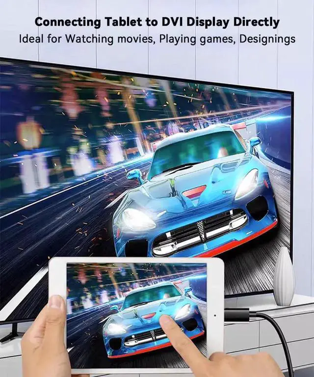 Alt view image 3 of 7 - 3FT 4K USBC to DVI Cable, TypeC to DVI Adapter Cord Compatible with Thunderbolt 3/4 for iPhone 16/15 Pro Max, MacBook Pro/Air, iPad Pro, iMac, Samsung S23, Dell XPS 17, Surface Book 3 & More