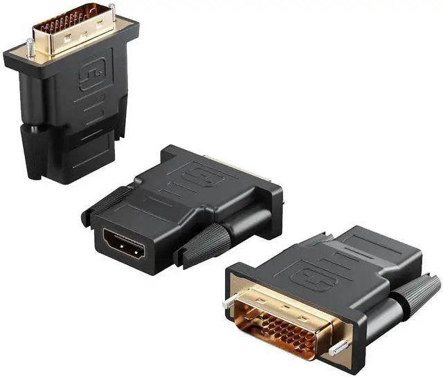 Main image of 3Pack BiDirectional DVI (24+1) Male to HDMI Female Adapter, GoldPlated Connector, Supports 1080P for Computer, Monitor, Projector, TV, PS3/4/5, Nintendo Switch