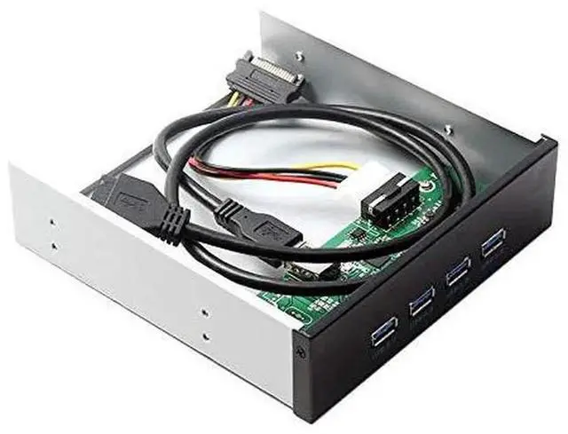 Alt view image 4 of 7 - 4Port USB 3.0 Front Panel Hub, 20Pin / 19Pin Motherboard Header Connector Cable, Compatible with 5.25" CDROM Drive Bay
