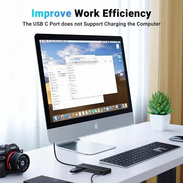 Alt view image 2 of 6 - UGREEN 4Port USBC Hub, 10Gbps DataOnly USB 3.2 Multiport Adapter, Compatible with MacBook Pro/Air, iPad Pro, iPad mini 6, iPhone 15, Plug and Play, 0.3ft Short Cable