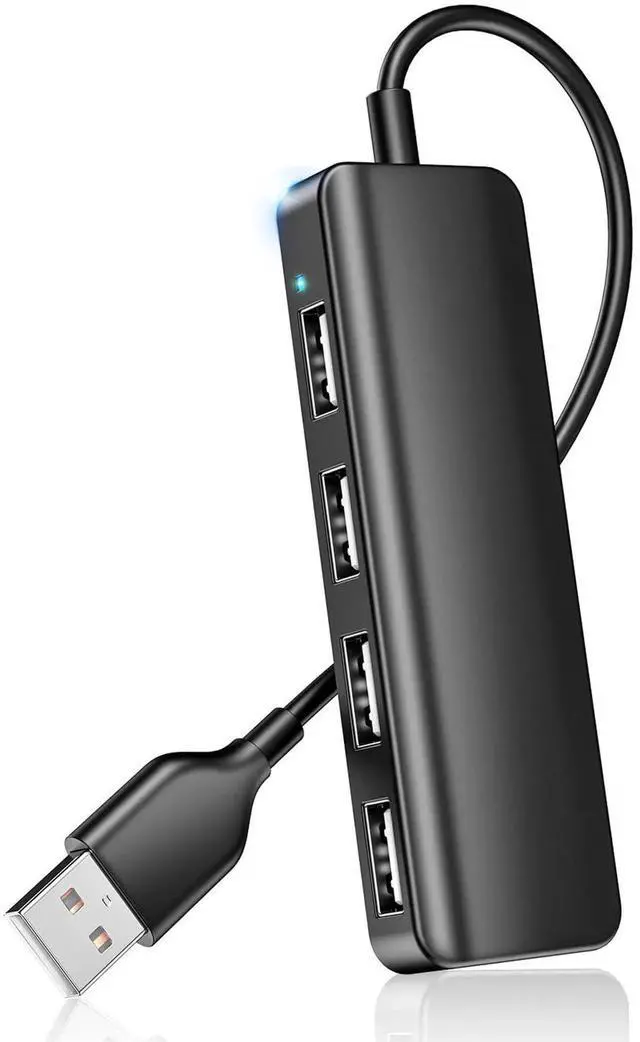Main image of 4Port USB 2.0 Splitter Hub, 1to4 USB Expander Extender for Laptop, Desktop, Flash Drive, Game Console, Printer, Camera, Keyboard, Mouse, Supports Charging & Data Sync