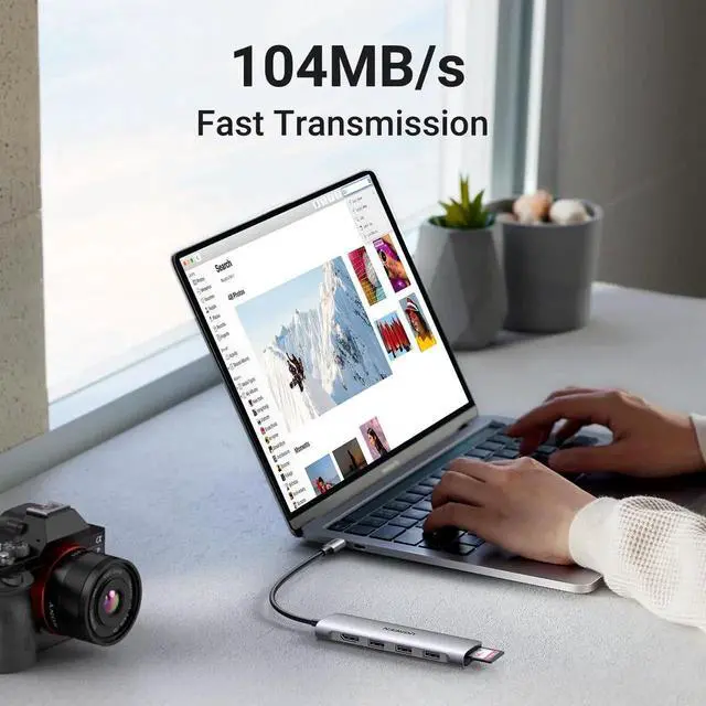 Alt view image 5 of 7 - UGREEN Revodok 6in1 USBC Hub, USBC Dongle with 4K HDMI, 3 USB 3.0 Ports, SD/TF Card Reader, Silver, Compatible with MacBook Pro/Air, iPad, iPhone 16/15 Pro/Pro Max