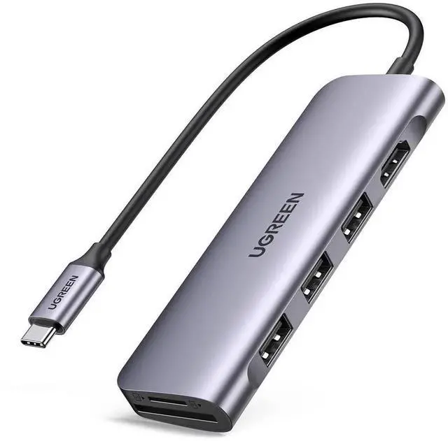 Main image of UGREEN Revodok 6in1 USBC Hub, USBC Dongle with 4K HDMI, 3 USB 3.0 Ports, SD/TF Card Reader, Space Grey, Compatible with MacBook Pro/Air, iPad, iPhone 16/15 Pro/Pro Max