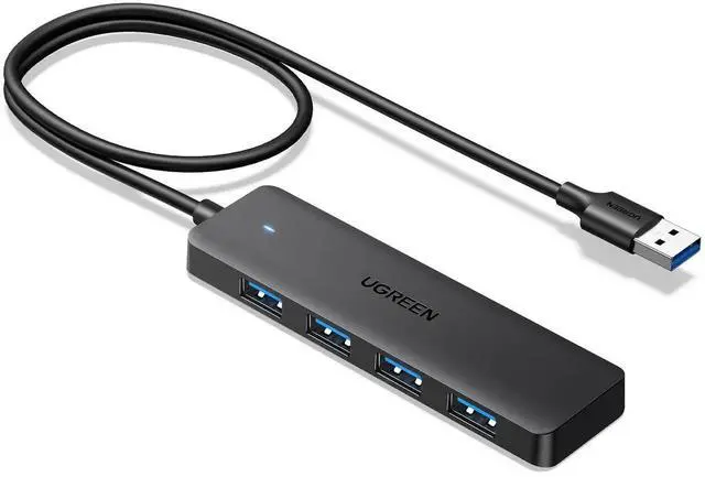 Main image of UGREEN USB 3.0 Hub, 4Port USBA Splitter, UltraSlim USB Expander for Mouse, Keyboard, Flash Drive, U Disk, Printer, Compatible with Laptop, Desktop PC, Xbox, PS5 & More, 2ft Short Cable