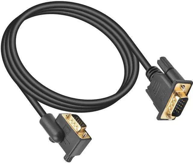 Main image of 5ft 90 Degree LeftAngle VGA Cable, 15Pin MaletoMale VGA Monitor Cord, Supports 1080P High Resolution for Computer Display Connection