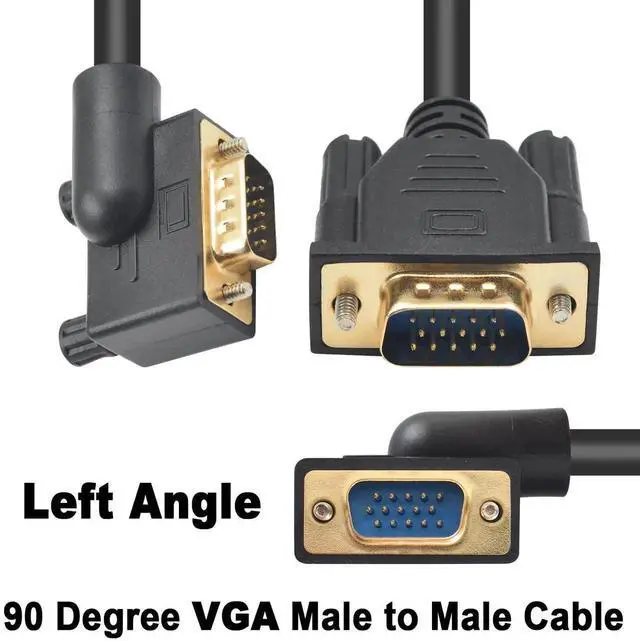 Alt view image 6 of 7 - 5ft 90 Degree LeftAngle VGA Cable, 15Pin MaletoMale VGA Monitor Cord, Supports 1080P High Resolution for Computer Display Connection