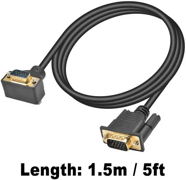 Alt view image 6 of 7 - 5ft 90 Degree UpAngle VGA Cable, 15Pin MaletoMale Monitor Cable, Supports 1080P for Computer, PC, Laptops, TV & Projectors