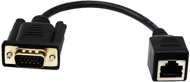 Alt view image 2 of 7 - 2Pack 6Inch (15CM) RJ45 to VGA Cable, 15Pin VGA Male & Female to RJ45 Female Cat5/6 Ethernet LAN Console Cable for Multimedia Video Transmission