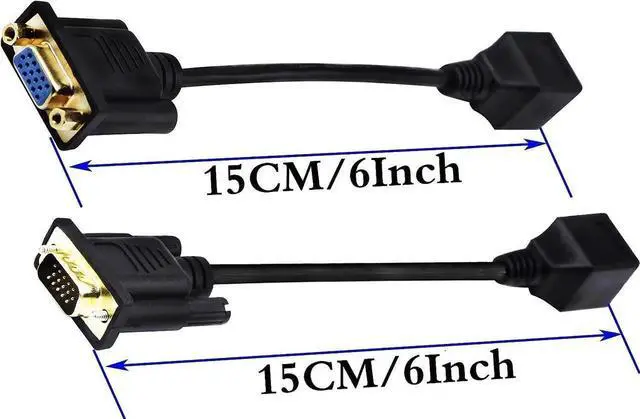 Alt view image 7 of 7 - 2Pack 6Inch (15CM) RJ45 to VGA Cable, 15Pin VGA Male & Female to RJ45 Female Cat5/6 Ethernet LAN Console Cable for Multimedia Video Transmission