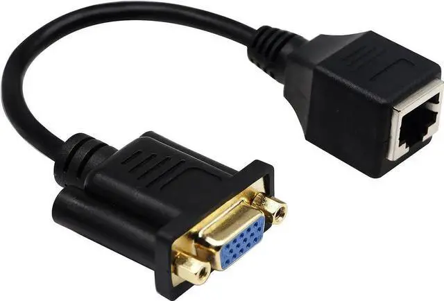 Alt view image 5 of 7 - 2Pack 6Inch (15CM) RJ45 to VGA Cable, 15Pin VGA Male & Female to RJ45 Female Cat5/6 Ethernet LAN Console Cable for Multimedia Video Transmission