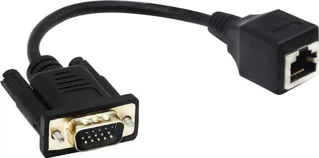 Alt view image 6 of 7 - 2Pack 6Inch (15CM) RJ45 to VGA Cable, 15Pin VGA Male & Female to RJ45 Female Cat5/6 Ethernet LAN Console Cable for Multimedia Video Transmission
