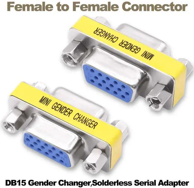 Alt view image 5 of 7 - 4Pcs DB15 VGA Solderless Gender Changer, HD15 DSUB FemaletoFemale Coupler Adapter for PC Monitors & Projectors