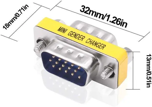 Alt view image 6 of 7 - 4Pcs DB15 VGA Solderless Gender Changer, HD15 DSUB MaletoMale Coupler Adapter for PC Monitors & Projectors