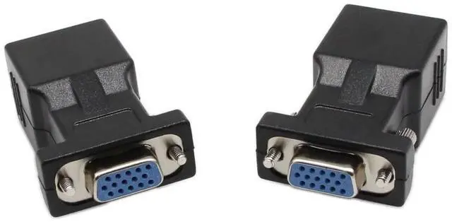 Alt view image 7 of 7 - 2Pack VGA Female to RJ45 LAN Extender Adapter, VGA Video Over CAT5/CAT5E/CAT6 Network Cable Transmitter Receiver