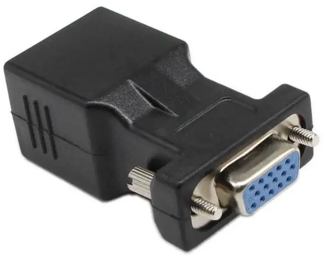 Alt view image 6 of 7 - 2Pack VGA Female to RJ45 LAN Extender Adapter, VGA Video Over CAT5/CAT5E/CAT6 Network Cable Transmitter Receiver