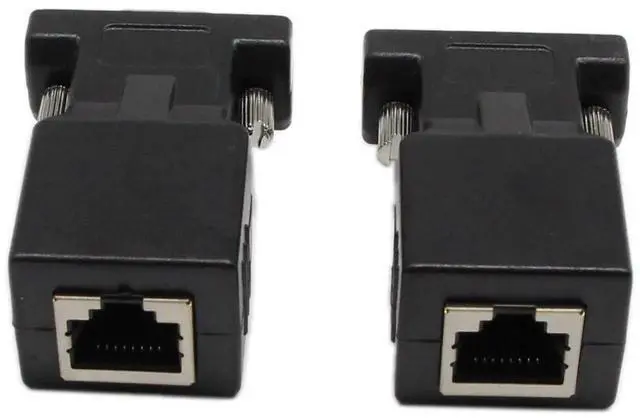 Alt view image 3 of 7 - 2Pack VGA Female to RJ45 LAN Extender Adapter, VGA Video Over CAT5/CAT5E/CAT6 Network Cable Transmitter Receiver