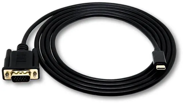 Alt view image 3 of 5 - 6FT USBC to VGA 1080P Cable Adapter, Thunderbolt 3 Compatible for MacBook, Samsung S20 Series, Z Fold, Galaxy Note & Galaxy Tab, Black
