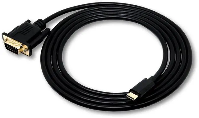 Alt view image 4 of 5 - 6FT USBC to VGA 1080P Cable Adapter, Thunderbolt 3 Compatible for MacBook, Samsung S20 Series, Z Fold, Galaxy Note & Galaxy Tab, Black