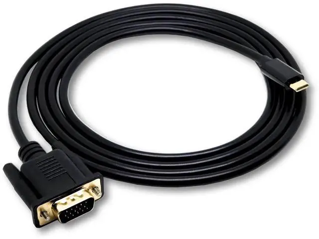 Alt view image 2 of 5 - 6FT USBC to VGA 1080P Cable Adapter, Thunderbolt 3 Compatible for MacBook, Samsung S20 Series, Z Fold, Galaxy Note & Galaxy Tab, Black