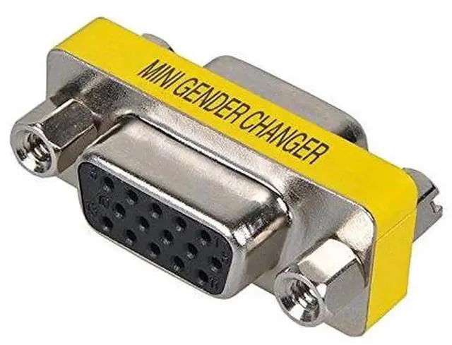 Main image of VGA SVGA 15Pin Female to Female Mini Gender Changer Adapter Connector