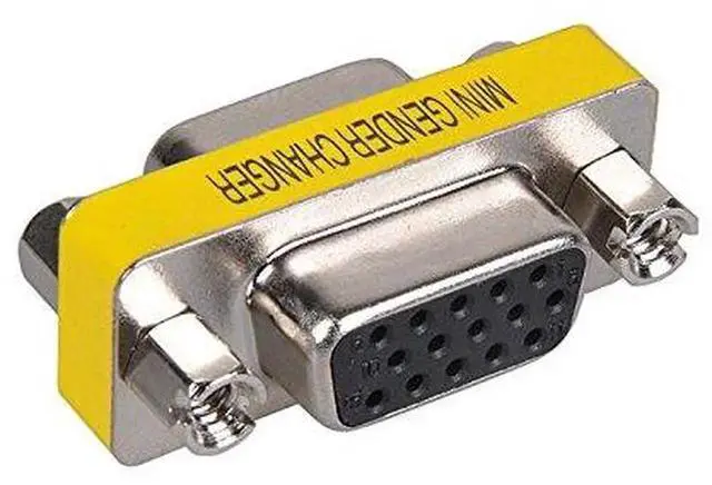 Alt view image 3 of 3 - VGA SVGA 15Pin Female to Female Mini Gender Changer Adapter Connector
