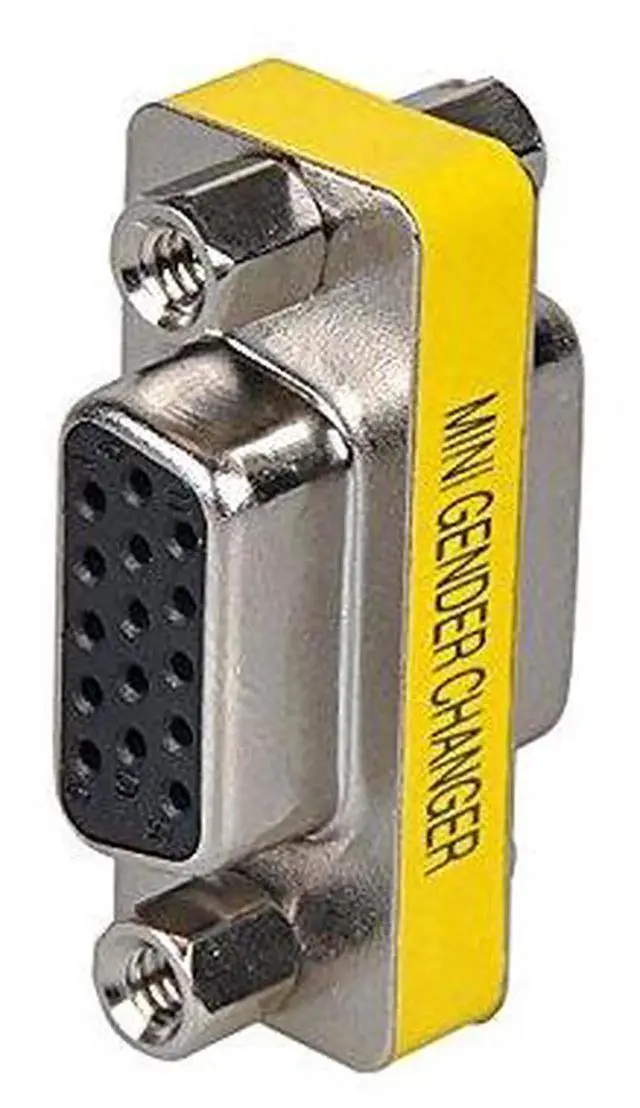 Alt view image 2 of 3 - VGA SVGA 15Pin Female to Female Mini Gender Changer Adapter Connector