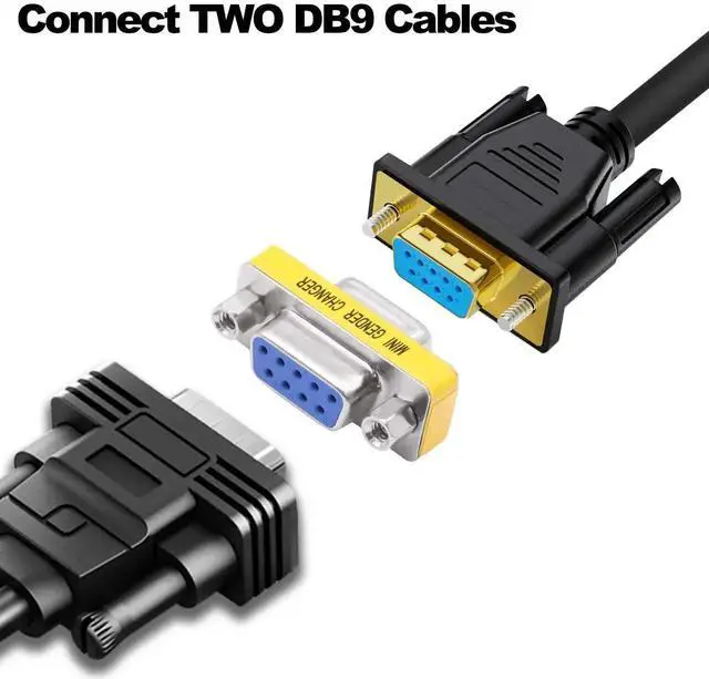 Alt view image 3 of 7 - 4Pcs DB9 Solderless Gender Changer, MaletoFemale Mini RS232 DSUB 9Pin Serial Cable Coupler Adapter