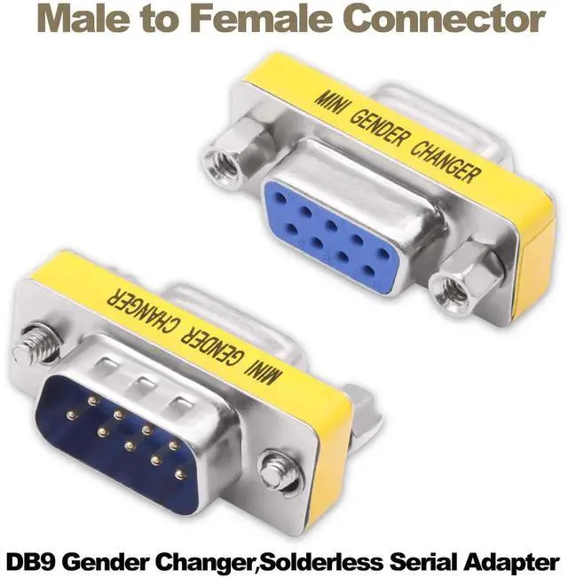 Alt view image 2 of 7 - 4Pcs DB9 Solderless Gender Changer, MaletoFemale Mini RS232 DSUB 9Pin Serial Cable Coupler Adapter