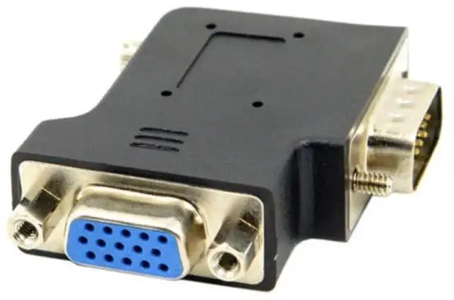 Alt view image 3 of 7 - 2Pack Vertical Flat Left Angled 90 Degree VGA SVGA Male to Female Adapter, Left Angle 15Pin VGA Converter for TV, Projectors & Monitors