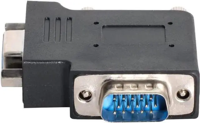 Alt view image 7 of 7 - 2Pack Vertical Flat Left Angled 90 Degree VGA SVGA Male to Female Adapter, Left Angle 15Pin VGA Converter for TV, Projectors & Monitors