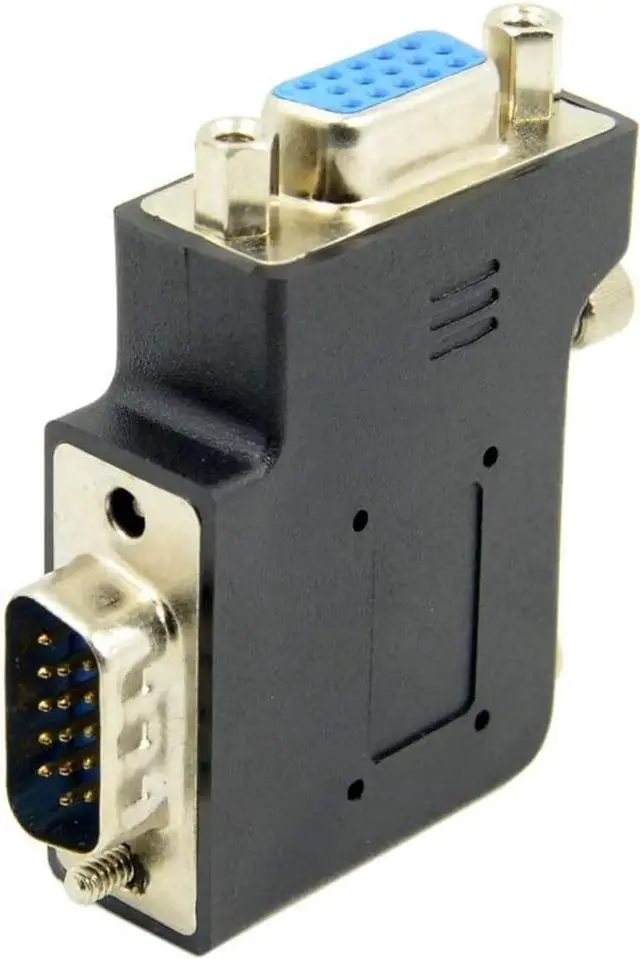 Alt view image 6 of 7 - 2Pack Vertical Flat Left Angled 90 Degree VGA SVGA Male to Female Adapter, Left Angle 15Pin VGA Converter for TV, Projectors & Monitors