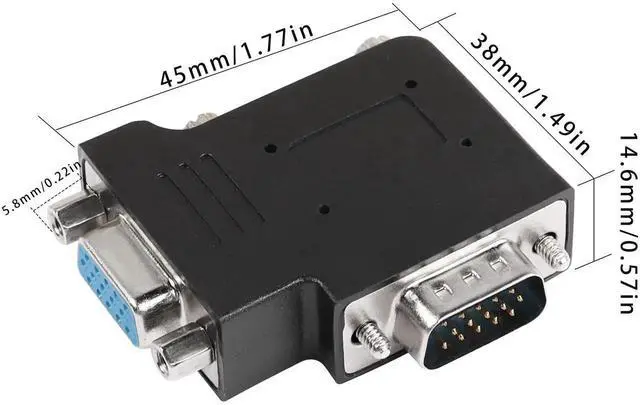 Alt view image 5 of 7 - 90 Degree Left Bend LShaped VGA Male to Female Adapter, DB15 Right Angle VGA Extender Connector for TV, Computer Monitor & Projector