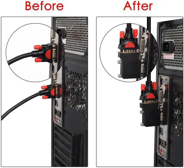 Alt view image 3 of 7 - 90 Degree Left Bend LShaped VGA Male to Female Adapter, DB15 Right Angle VGA Extender Connector for TV, Computer Monitor & Projector