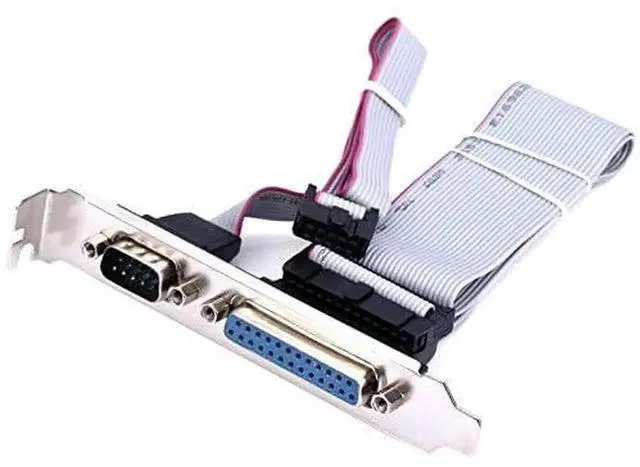 Alt view image 2 of 6 - Motherboard DB25 Com Port Serial Parallel Header Cable Bracket Connection