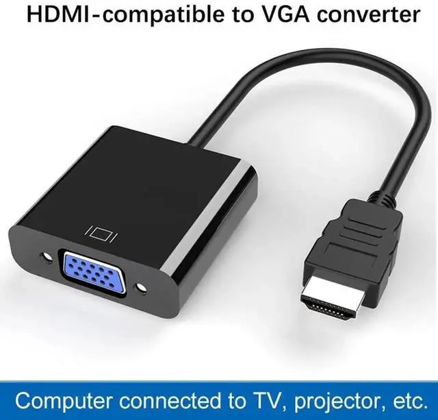 Alt view image 6 of 7 - GoldPlated HDMI to VGA Adapter, Full HD 1080P External Video Card MultiMonitor Converter for Desktop, Laptop, HDTV, Monitor & Projector Black