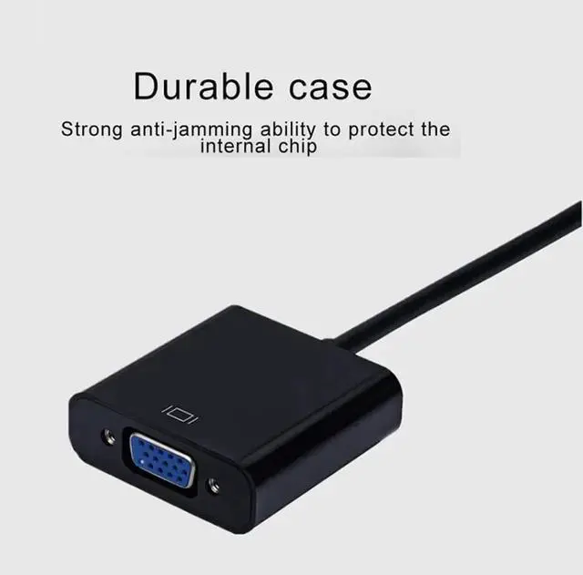 Alt view image 3 of 7 - GoldPlated HDMI to VGA Adapter, Full HD 1080P External Video Card MultiMonitor Converter for Desktop, Laptop, HDTV, Monitor & Projector Black